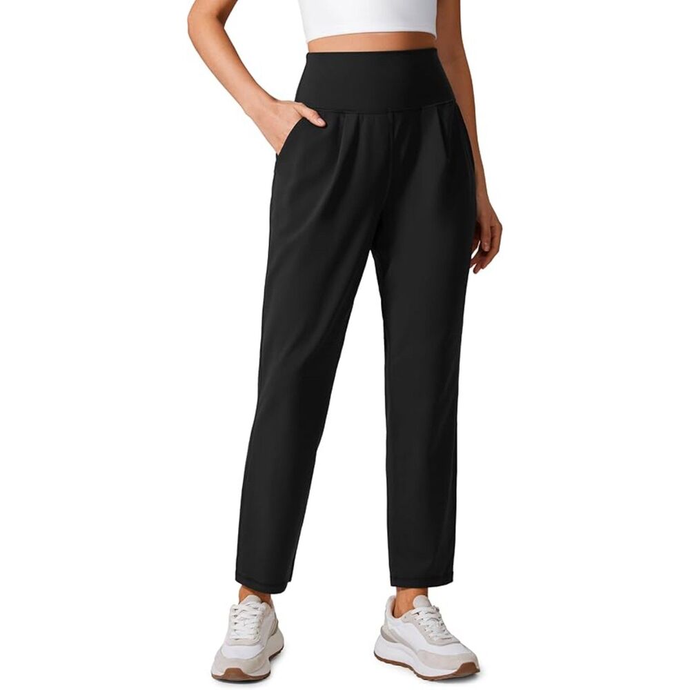 CRZ YOGA Butterlift Ankle Yoga Pants for Women 27" - 7/8 Tapered Front Pleated